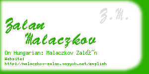 zalan malaczkov business card